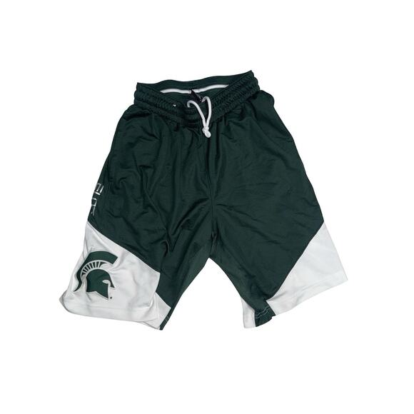 Nike Dri-FIT Michigan State Spartans Elite Basketball Shorts Green White Men’s M - Picture 1 of 7